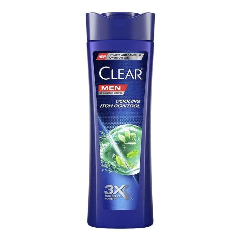 Clear Men Cooling Itch Control Anti-Dandruff Shampoo, For All Hair Types, 315ml