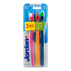 JORDAN CLEAN SMILE SOFT SOUPLE TOOTHBRUSH 3 PACK