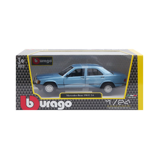 21103 BURAGO DIE CAST MERCEDES BENZ 190E BLUE