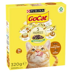 Go-Cat® with Chicken and Turkey mix with Vegetables Dry Cat Food 320g