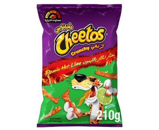Cheetos Crunchy Flamin' Hot Lime Corn Snack - 210g