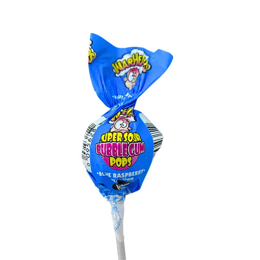 Warheads Super Sour Bubblegum Pops Blue Raspberry
