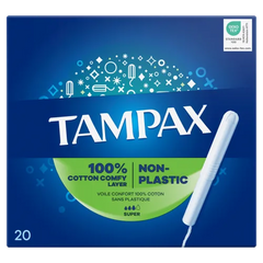 Tampax Super Tampons With Cardboard Applicator 20 Count