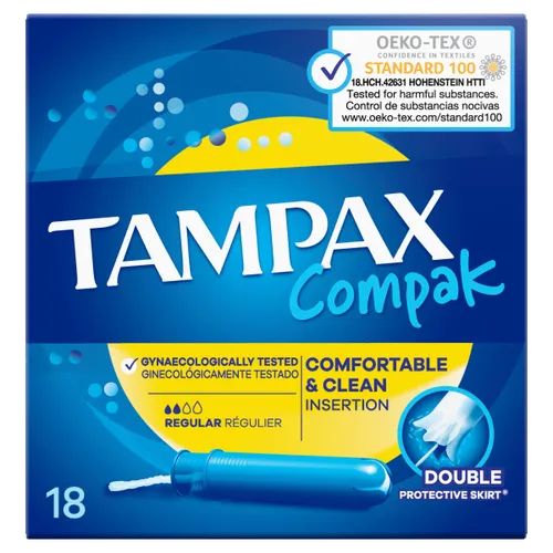 Tampax Compak Regular Tampons With Applicator X18