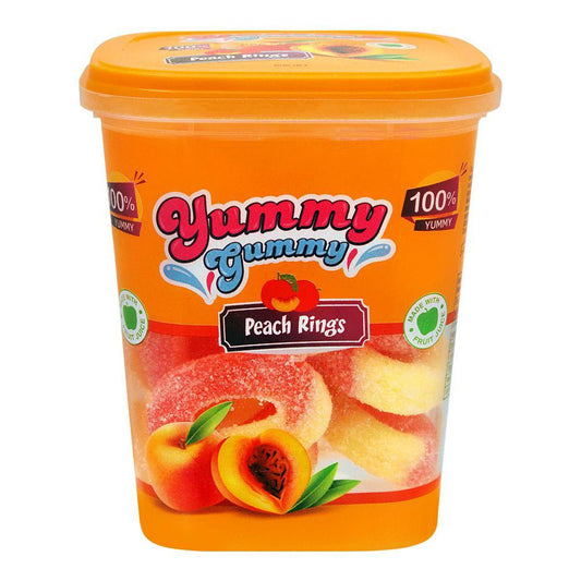 Yummy Gummy Peach rings 175g Tub