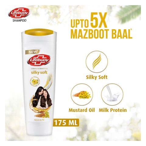 Lifebuoy Silky Soft Milk Protein + Mustard Oil Strength Shampoo, 175ml 100% of100