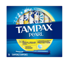 Pearl Plastic Tampons Regular Absorbency Unscented, 36 units
