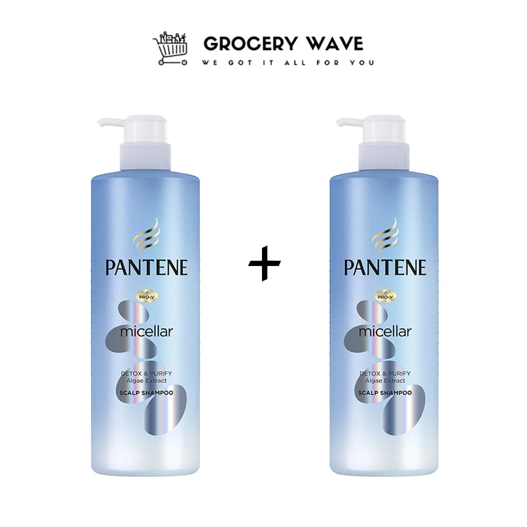 Pantene Pro-V Micellar Detox & Purify Algae Extract Scalp Shampoo 530 ml 1+1