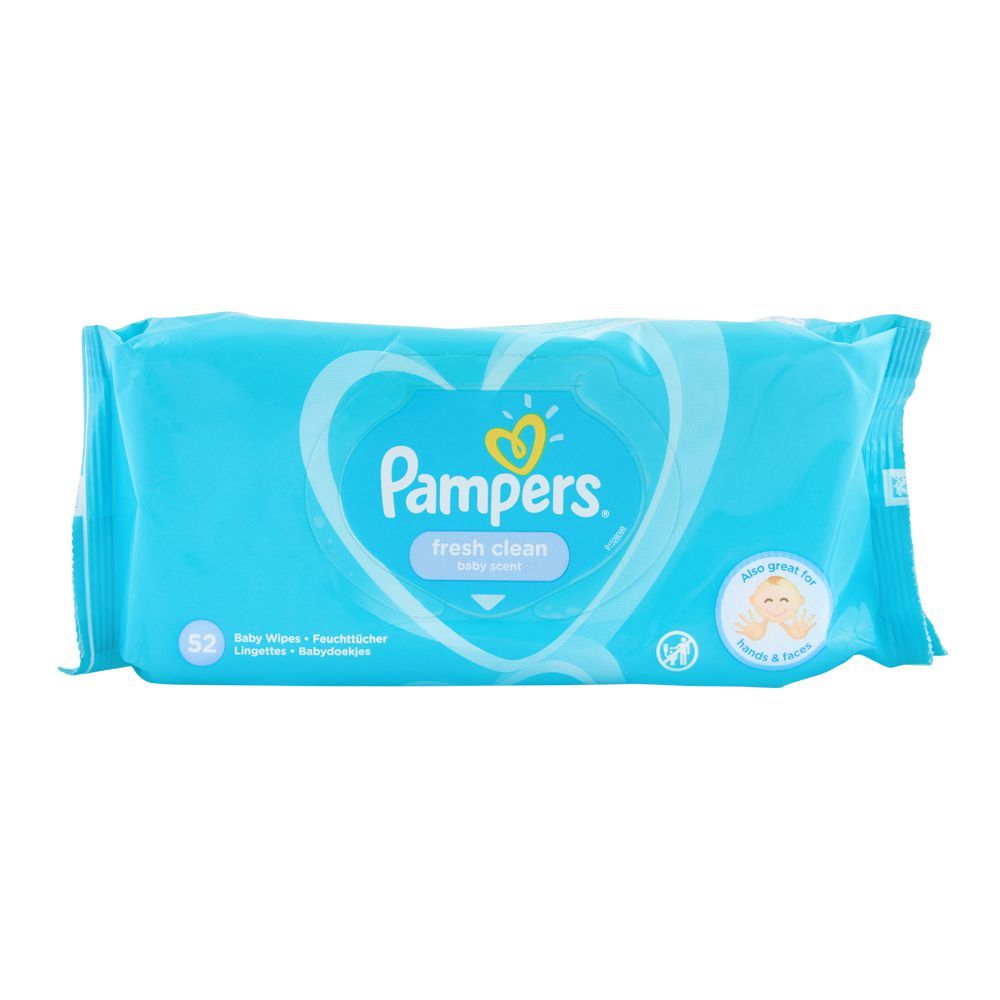 Pampers Fresh Clean Baby Scent Baby Wipes, 52-Pack