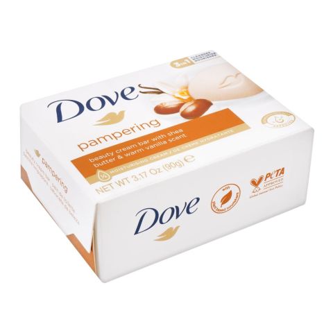 Dove Pampering Beauty Cream Bar, With Shea Butter & Warm Vanilla Scent, 90g 100% of100