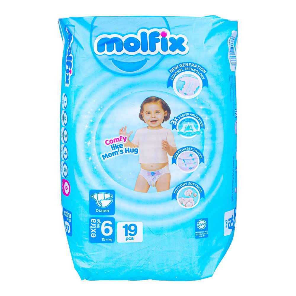 Molfix Diaper 6 Extra Large, 15 KG, 19-Pack