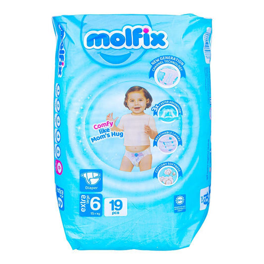 Molfix Diaper 6 Extra Large, 15 KG, 19-Pack