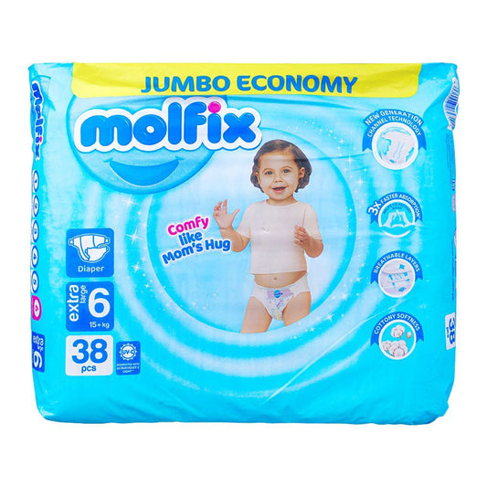 Molfix Diaper 6 Extra Large Jumbo Economy, 15 KG, 38-Pack