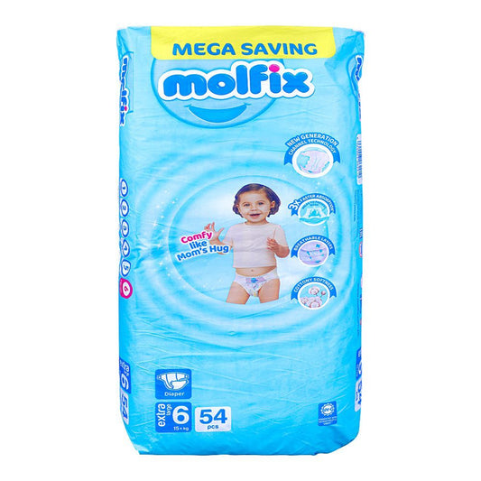 Molfix Diaper 6 Extra Large, Mega Saving, 15 KG, 54-Pack