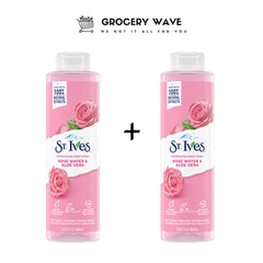 ST'IVES BODY WASH ROSE WATER & ALOE VERA 650ML 1+1