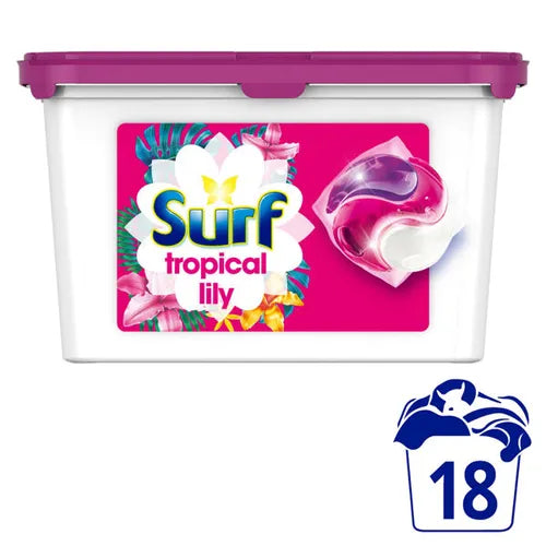 Surf Washing Capsules Tropical Lily 3 in 1 Capsules 18 washes