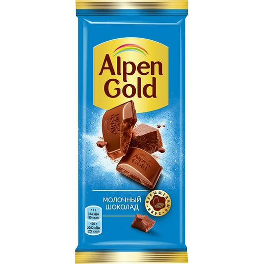 Chocolate Alpen Gold 80g milk Russia Alpen Gold