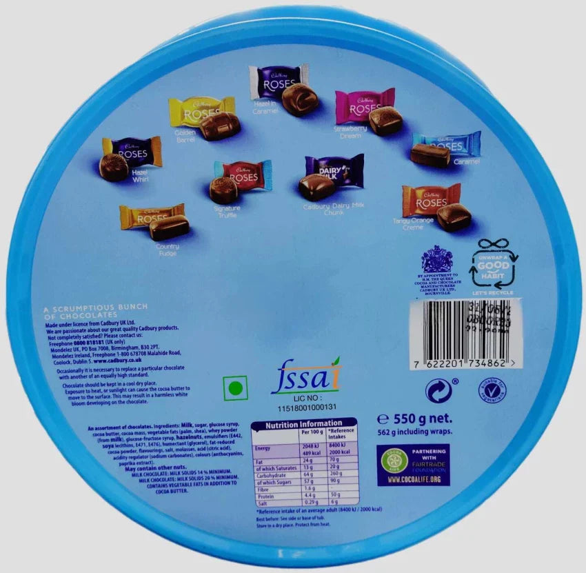 Cadbury Roses Chocolates Tub 550g