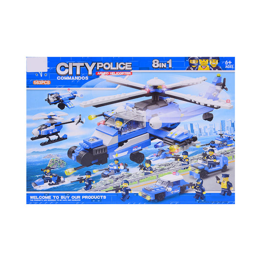 LX-A324 CITY POLICE BLOCKS 8IN1 563PC A.I