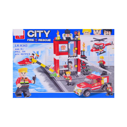 LX-A343 CITY FIRE RESCUE BLOCKS 407PC A.I
