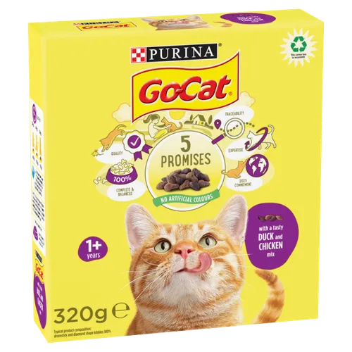 Go-Cat® with Duck and Chicken Mix Dry Cat Food 320g