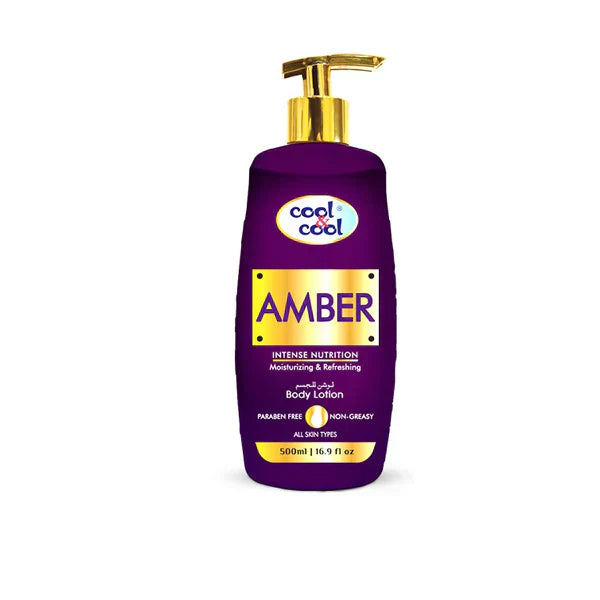 Cool & Cool Amber Body Lotion, Non Greasy & Paraben Free, For All Skin Types, 500ml