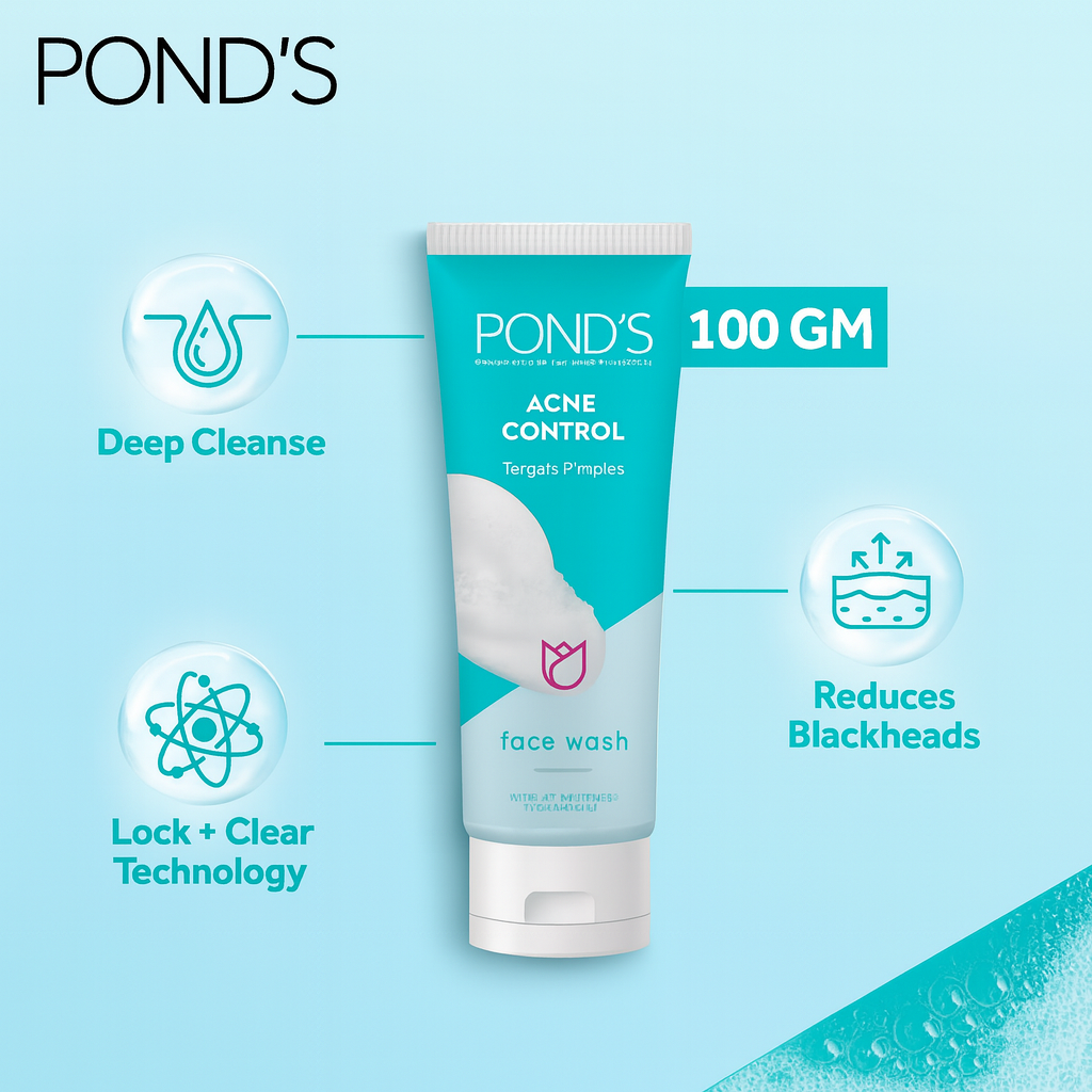 Pond's Acne Control Targets Pimples Face Wash, 100g