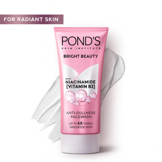 Pond's Bright Beauty Anti-Dullness Face Wash With Niacinamide & Vitamin B3, 50g