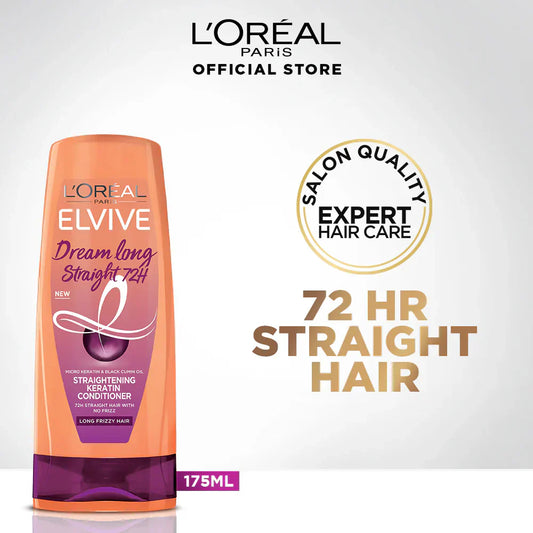 L'Oreal Paris Elvive Dream Long Straight 72H Straightening Keratin Conditioner, 175ml