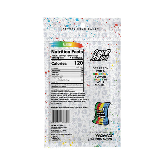 Sour Strips Rainbow Artificially Falvored Candy 96gm
