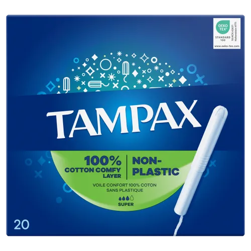 Tampax Super Tampons With Cardboard Applicator 20 Count