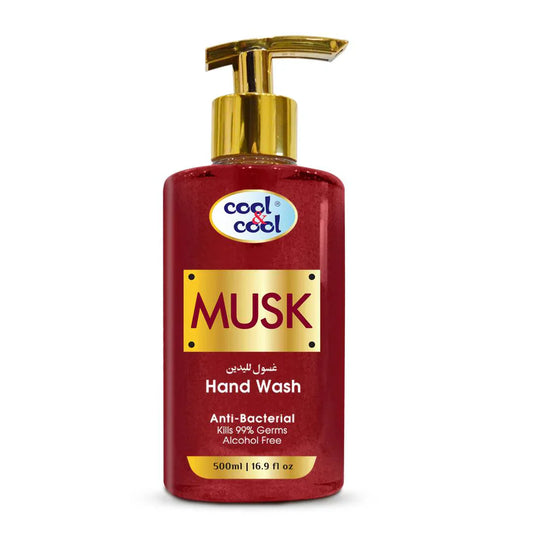 Cool & Cool Musk Anti-Bacterial Hand Wash, Alcohol-Free, 99% Germ-Killing Formula, 500ml