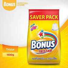 Bonus Tri Star Detergent Powder, 1500g