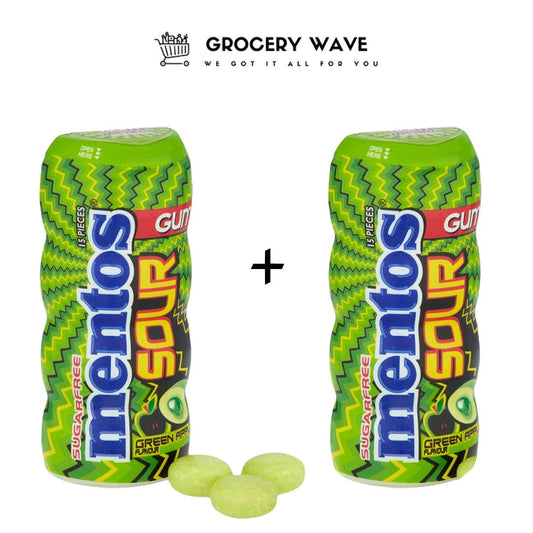 Mentos Sour Gum Green Apple Flavour 30g 1+1