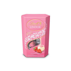 Lindt Lindor Strawberries & Cream Chocolate Truffles Box 200g