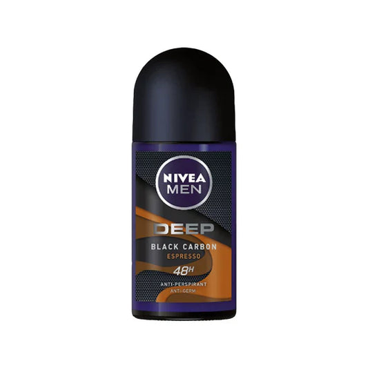 Nivea Men Deep Black Carbon Espresso Anti-Perspirant Deodorant Roll-on, 50ml