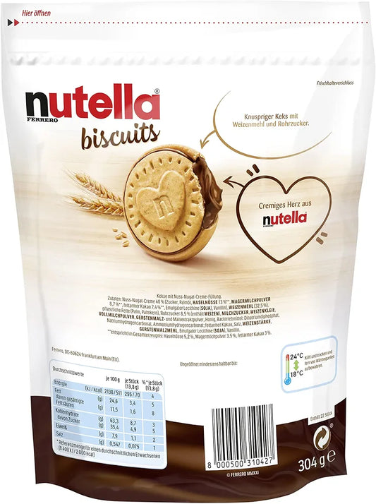 Nutella Biscuits Resealable Bag, 10.72 Oz 304g