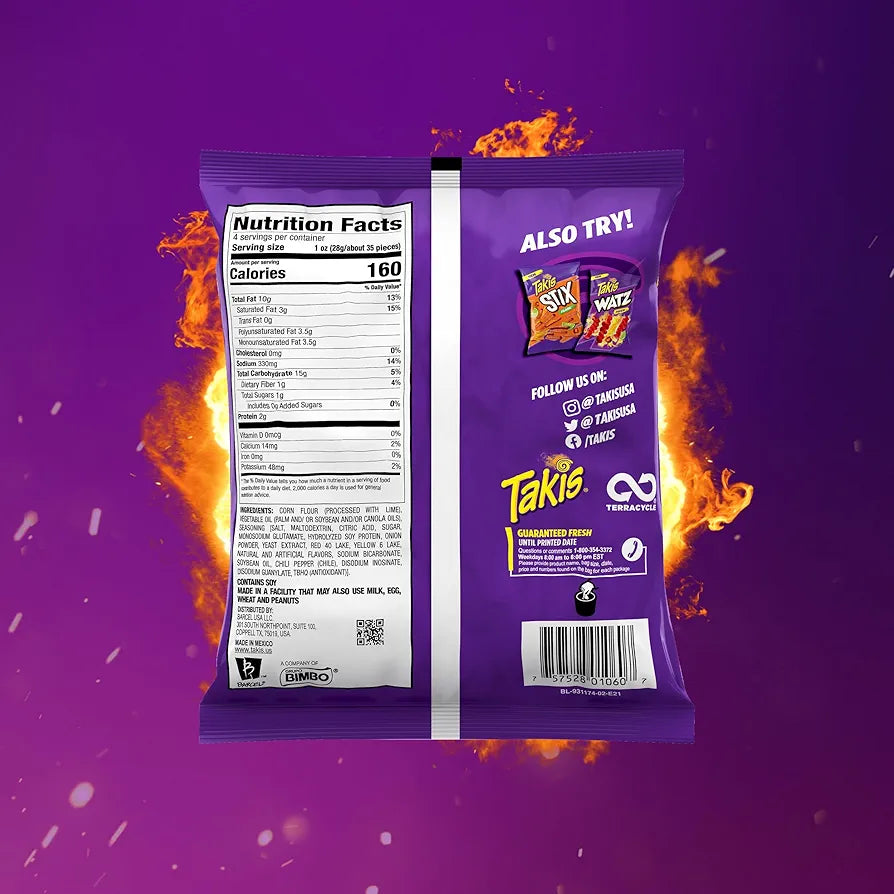 Barcel Stix Takis Fuego Hot Chili Pepper & Lime 113.4g