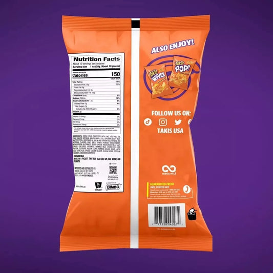 Takis INTENSE NACHO NON-SPICY Flavor Rolled Tortilla Chips, 9.9 Oz Bag