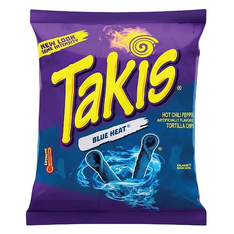 Takis Blue Heat Hot Chilli Pepper Rolled Tortilla Chips 56g