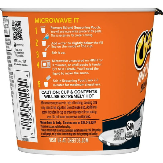 Cheetos, Mac'N Cheese, Bold & Cheesy Flavor, Pasta With Flavored Sauce