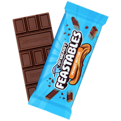 Feastables MrBeast Peanut Butter Bar Schokoladen-Tafel 10x 60g Pack of of 10 Bars 10 Slabs Box